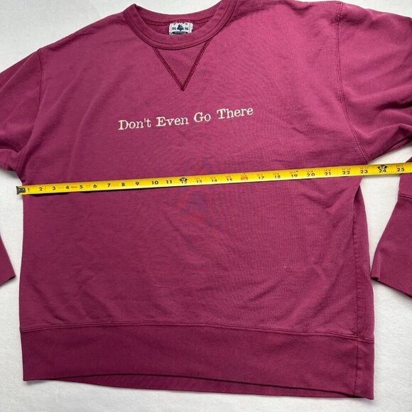 Ross Sportswear Vintage Sweater "Don't Even Go There" Embroidered Size L Maroon - Picture 6 of 11